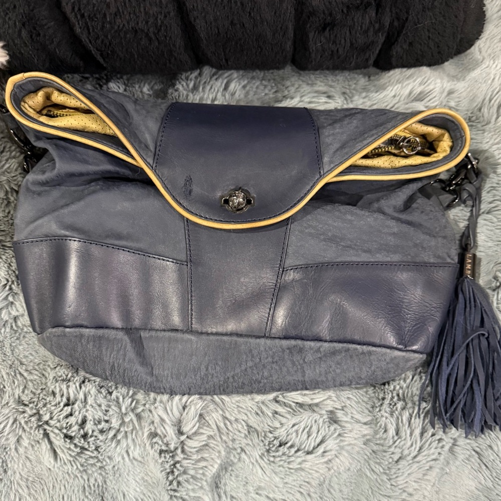 L.A.M.B. Super RARE never used -Blue and Tan Shoulder Bag/ wristlet